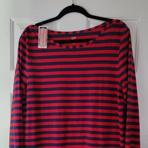 NWT Vineyard Vines Red/Blue Long Sleeve Dress L